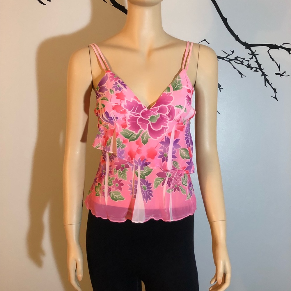 Sheer Flower Print Camisole